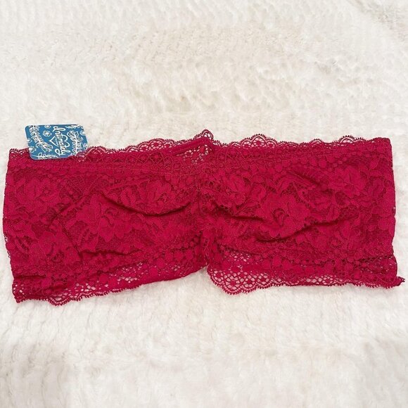 Free People Intimately Lace Look Bandeau Burgundy - Picture 1 of 3